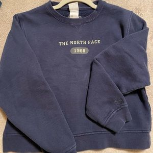 The North Face Sweat Shirt Women’s SMALL Embroidered Logo Long Sleeve 1968 Navy